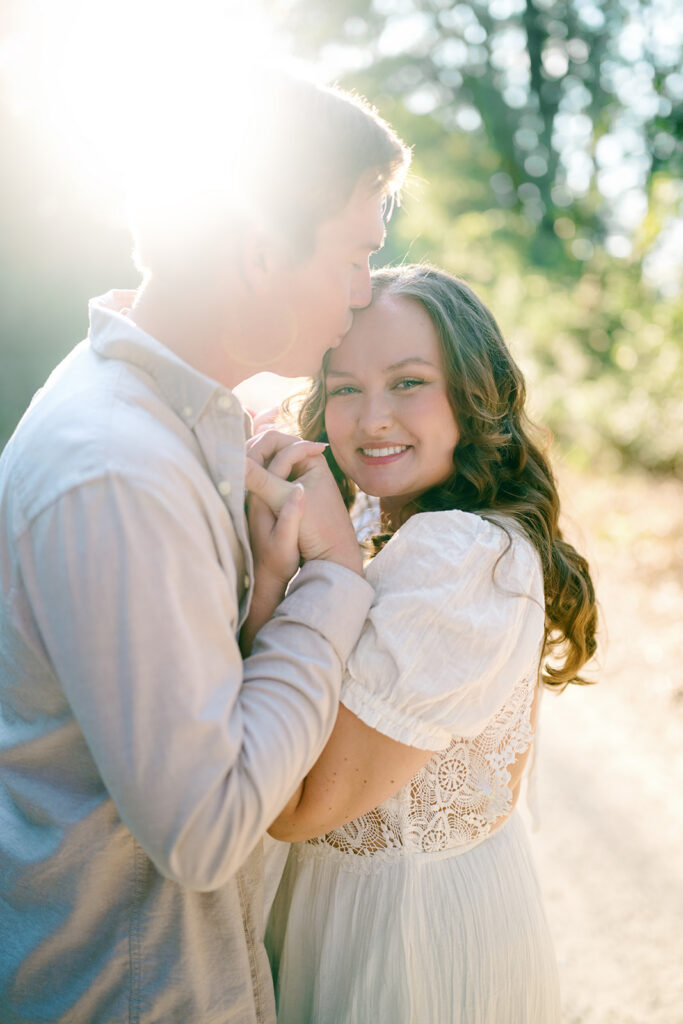 Coordinated outfits for engagement photos