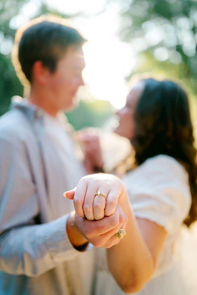 Coordinated outfits for engagement photos