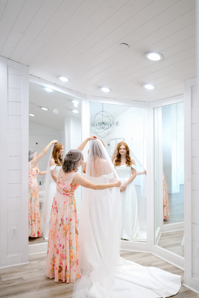 Bride getting ready at The Farmhouse Events in Texas
