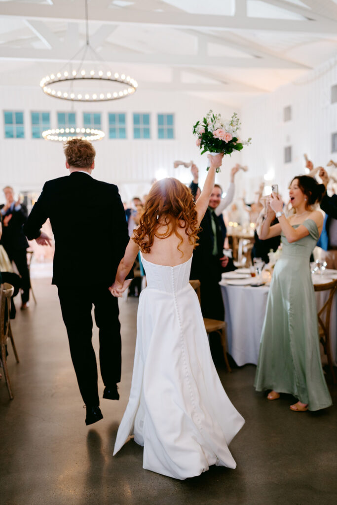 Texas farmhouse wedding reception with dancing