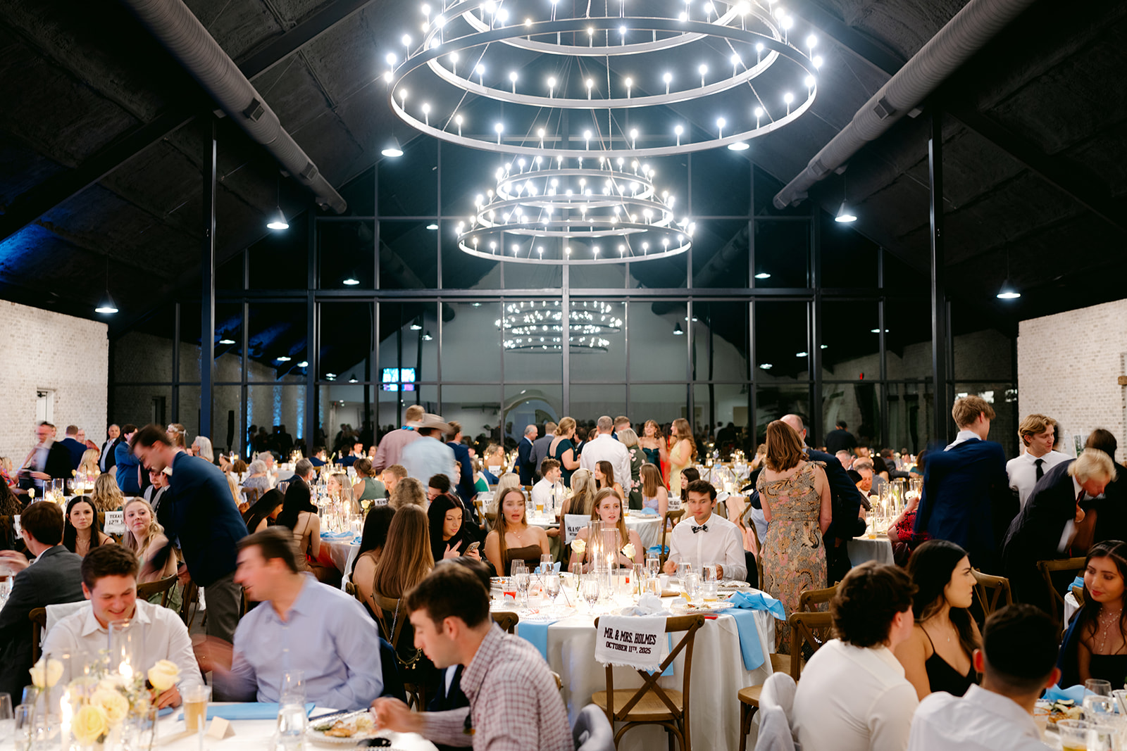 Guests enjoy the Camp Hosea wedding reception