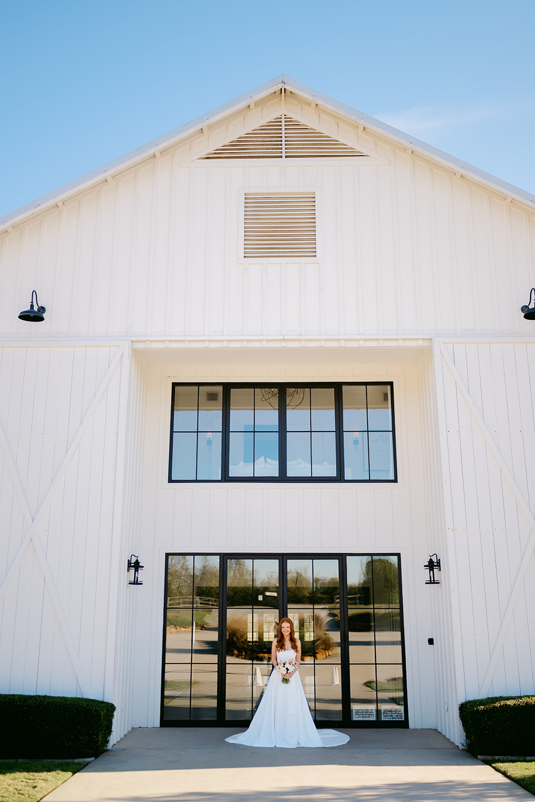Bride outside The Farmhouse in Texas