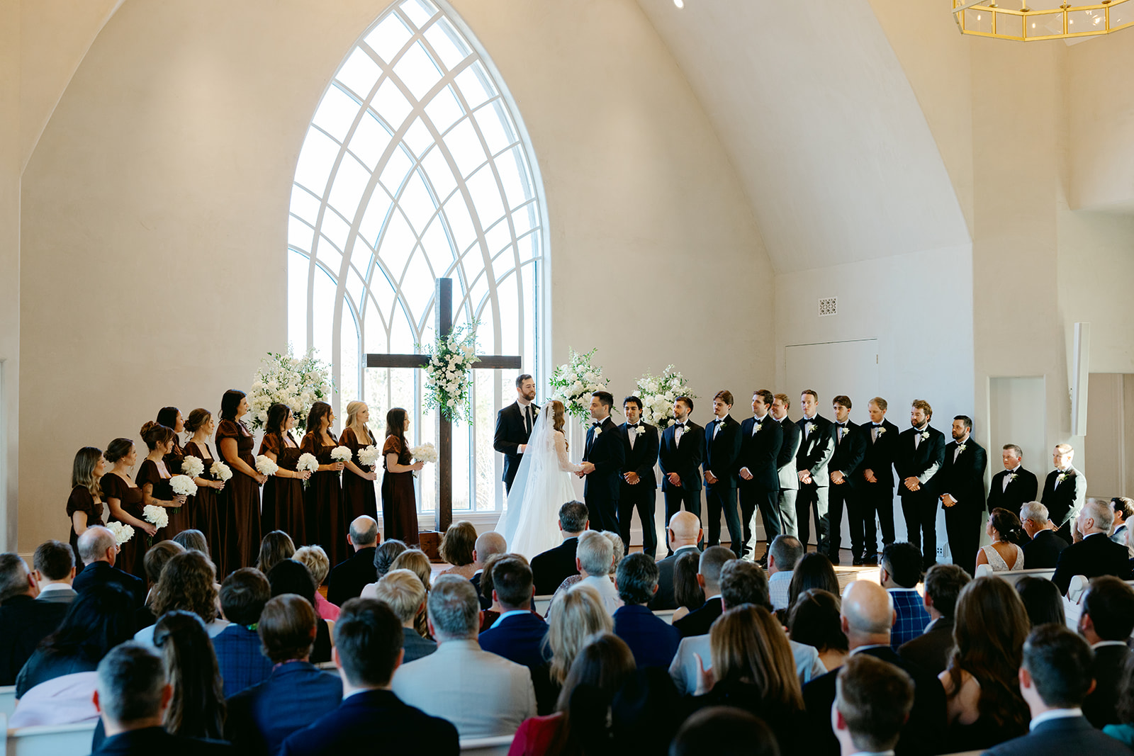 Indoor wedding ceremony at The Weinberg at Wixon Valley wedding