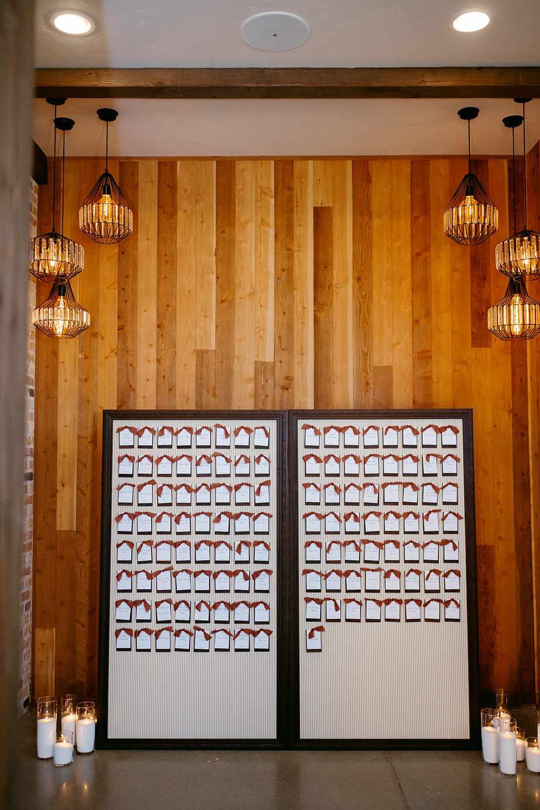 Wedding seating chart at The Weinberg at Wixon Valley