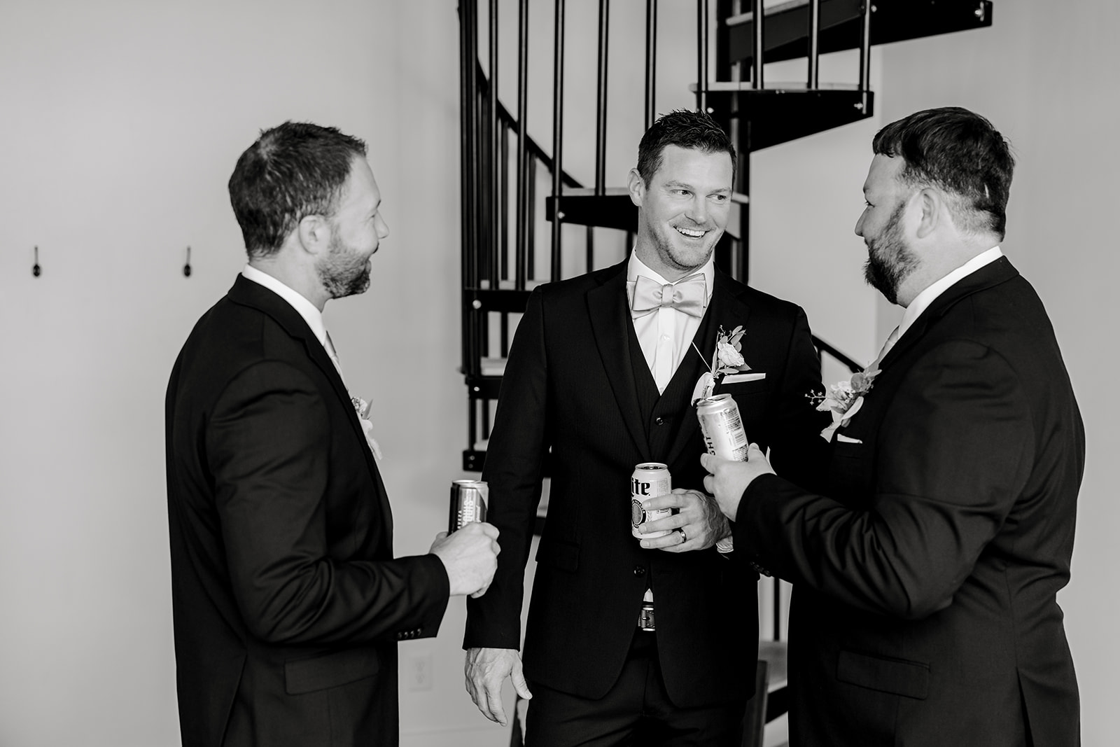Groom and groomsmen photographed by second wedding photographer