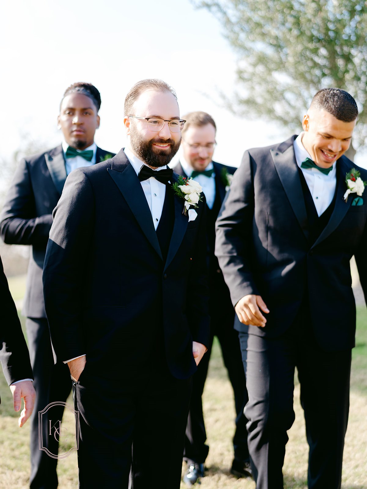 Groomsmen and groom at wedding