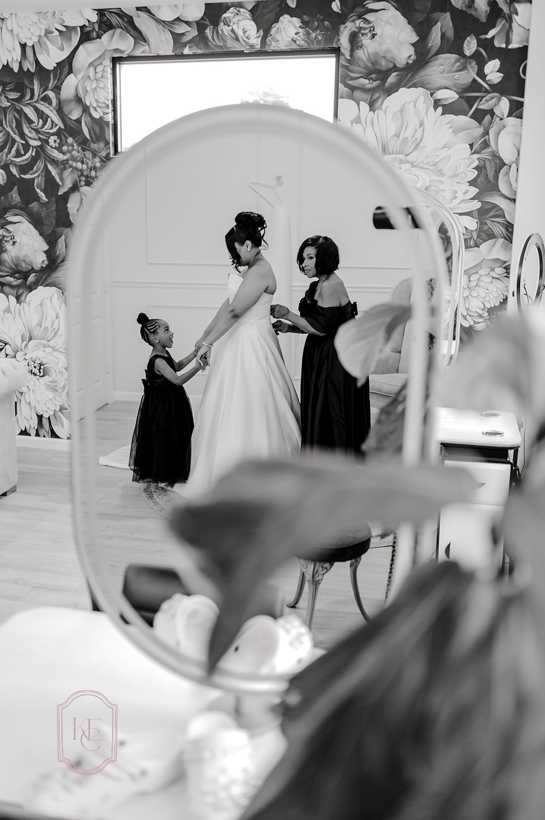 Bride getting ready for wedding at The Homestead