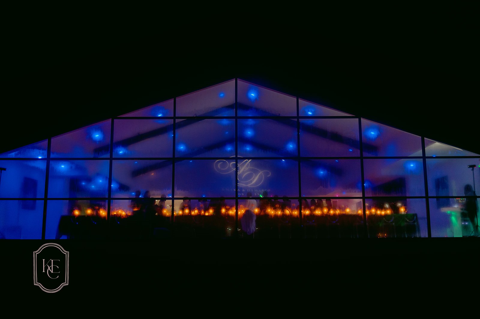 Nighttime view of the wedding at The Homestead