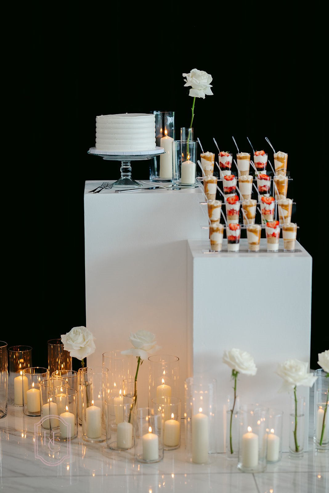 Wedding cake and desserts at the Homestead wedding