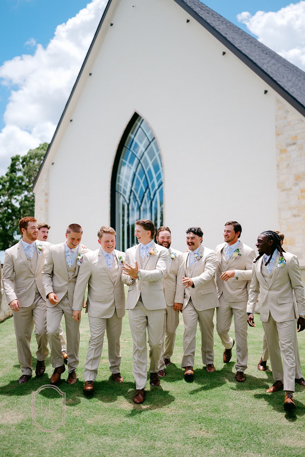 Groomsmen at the colorful wedding