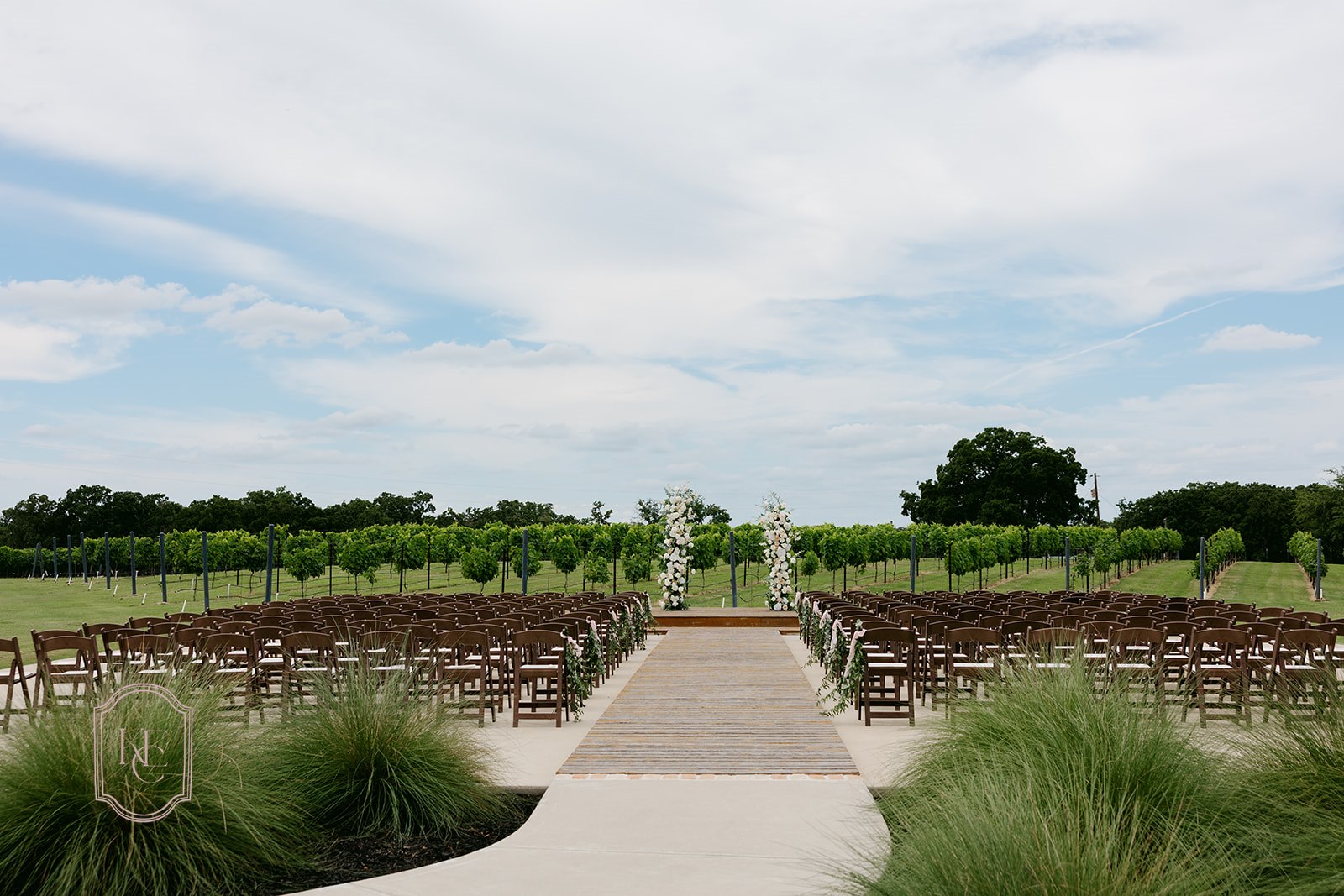 Wedding ceremony set up at the Texas wedding